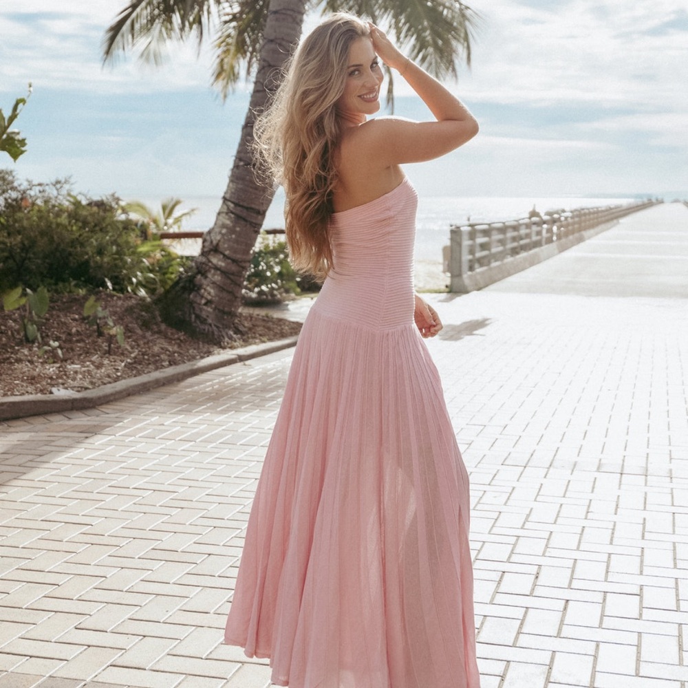 Petal & Pup Pink Strapless Maxi Dress